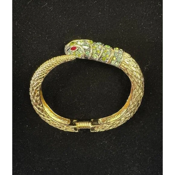 KJL Kenneth Jay Lane Jeweled Snake Serpent Bracelet SET Box Papers 1990s Vintage - Picture 8 of 16